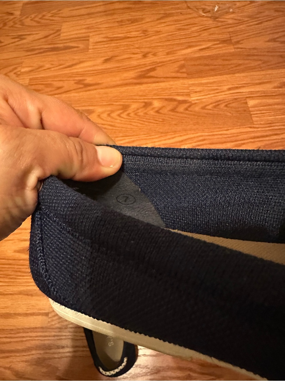 Rothy's Navy Canvas Boat Loafers with White Laces - Picture 5 of 5